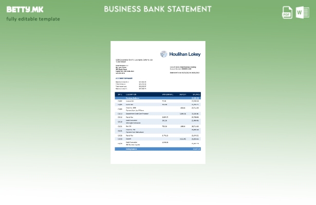 Модерен стил на компанијата Houlihan Lokey Inc банка што го проверува изводот на
